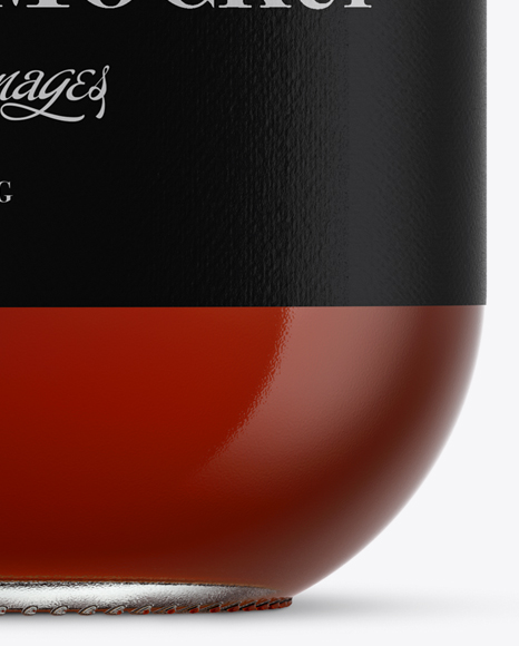 Clear Glass Bottle With Cognac Mockup