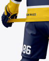 Men’s Full Ice Hockey Kit with Stick mockup (Hero Back Shot)