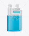 Plastic Dosing Bottle with Liquid Mockup - Front View