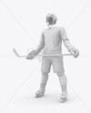 Men’s Full Ice Hockey Kit with Stick mockup (Half Side View)