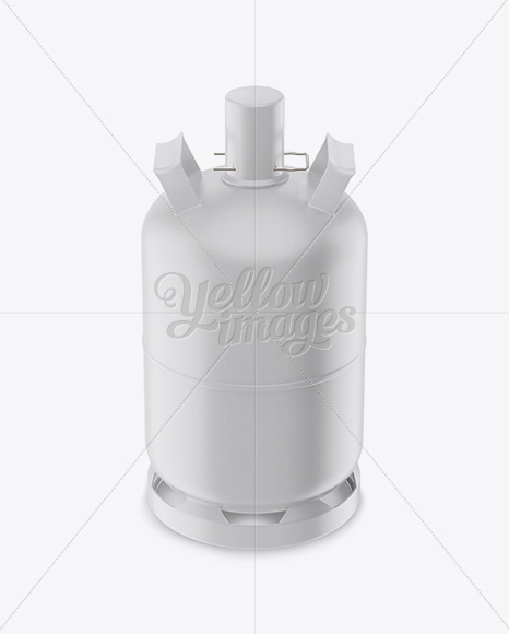 Matte LP Gas Cylinder w/ Cap Mockup - Front View (High Angle)