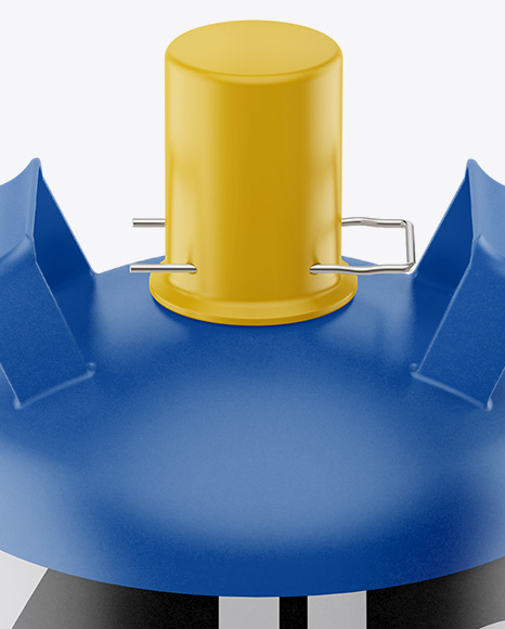 Matte LP Gas Cylinder w/ Cap Mockup - Front View (High Angle)