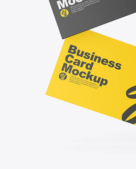 Two Matte Business Cards Mockup