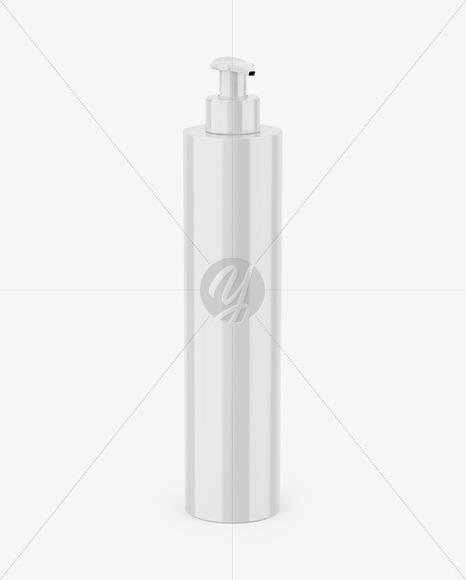 Glossy Cosmetic Bottle w/ Dispenser Mockup