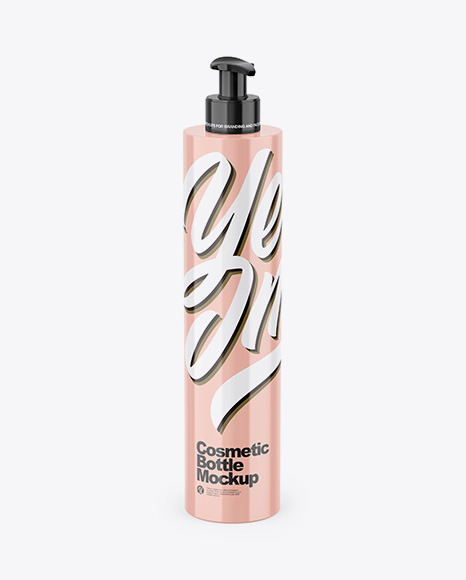 Glossy Cosmetic Bottle w Dispenser Mockup - Dispenser+Bottle+Mockup+Graphicburger+Cosmetics+Mockup+Bottle+Mockup+Packaging+Mockup