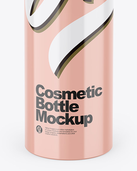 Glossy Cosmetic Bottle w/ Dispenser Mockup