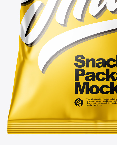 Metallic Snack Package Mockup - Front View