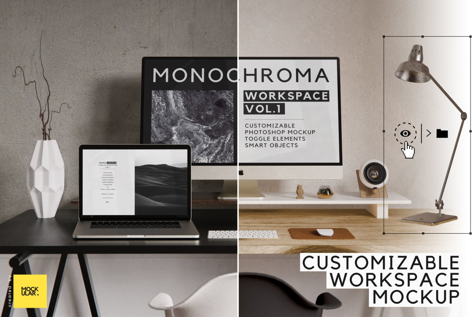 Customizable Workspace Mockup - iMac & MacBook Pro Customizable Workspace Mockup - iMac & MacBook Pro