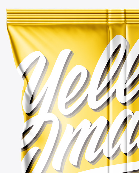 Metallic Snack Package Mockup - Back View