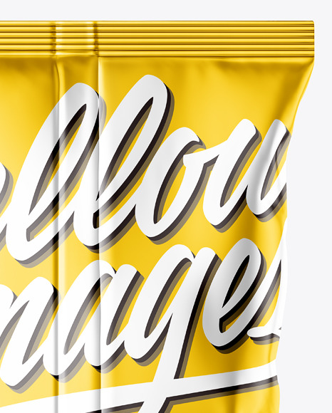 Metallic Snack Package Mockup - Back View