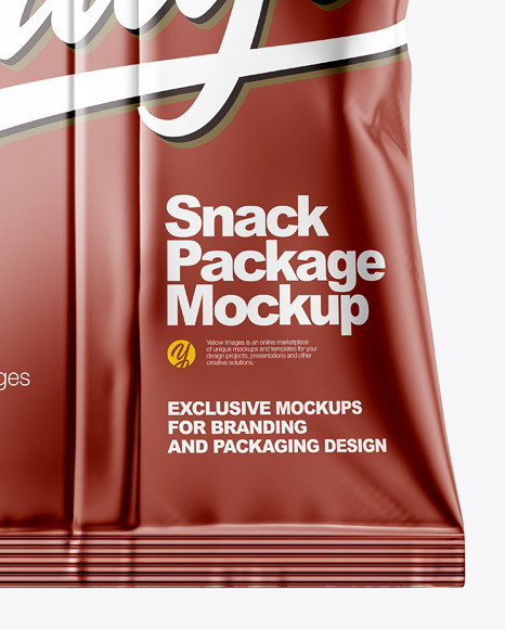 Metallic Snack Package Mockup - Back View