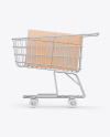 Shopping Cart W/ Kraft Boxes Mockup