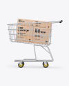 Shopping Cart W/ Kraft Boxes Mockup