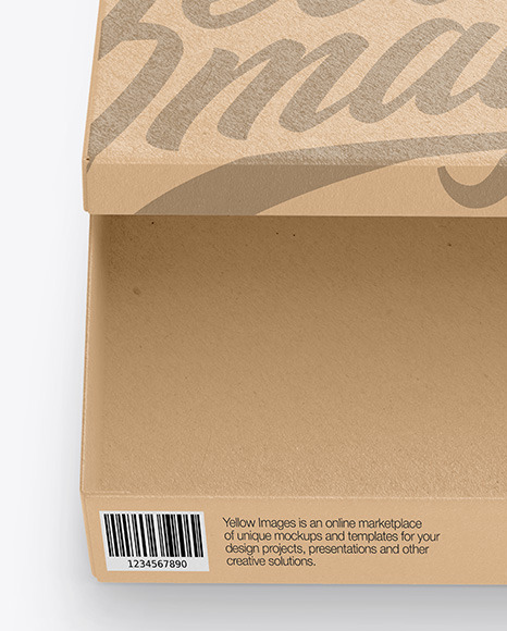 Kraft Shoes Box Mockup