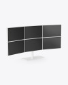 Glossy Multi Display Mockup - Half Side View