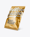 Metallic Snack Package Mockup - Half-Side View