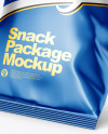 Metallic Snack Package Mockup - Half-Side View