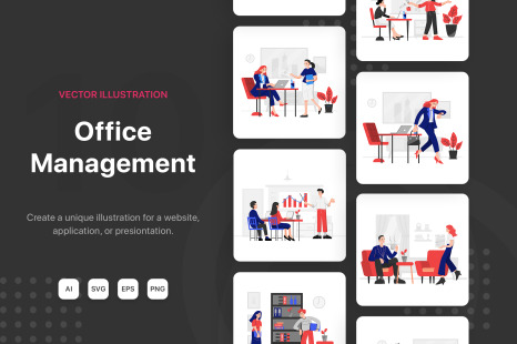 M72_Office Management Illustrations - Progress charts