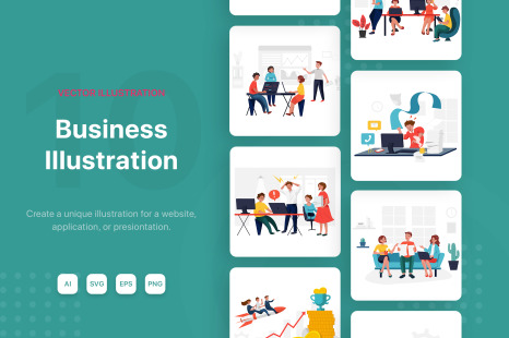 M64_Business Illustrations - Progress charts