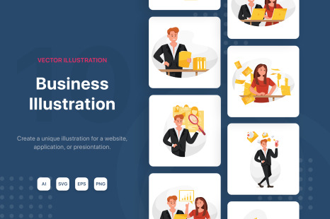 M59_Business Illustration Pack - Progress charts