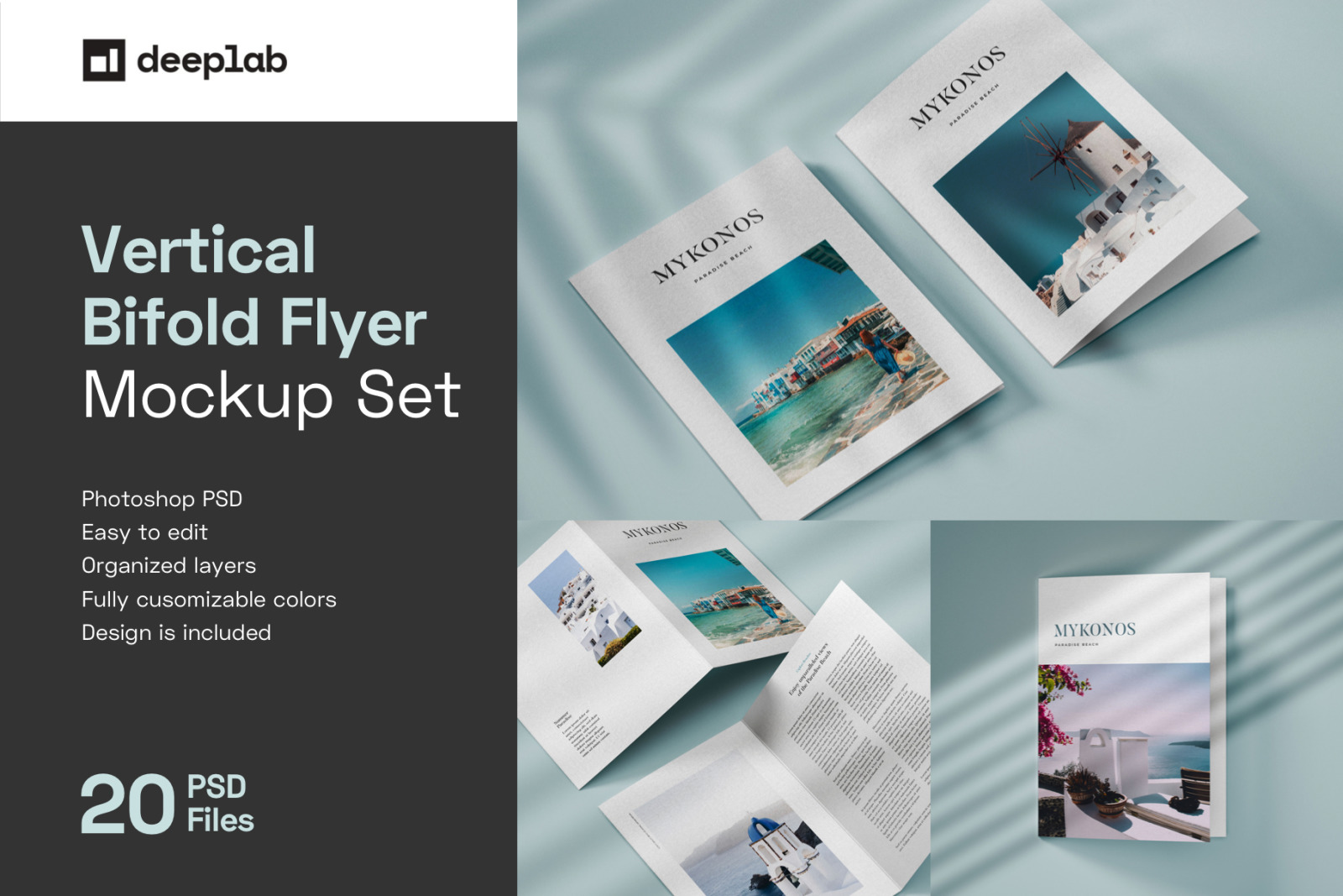 Vertical Bifold Flyer Mockup Set