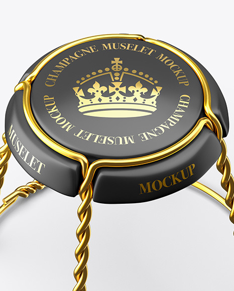 Matte Champagne Muselet Mockup