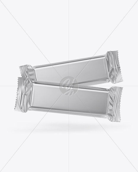 Two Metallic Snack Bars Mockup