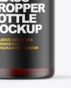 Frosted Dark Amber Glass Dropper Bottle Mockup