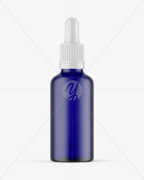 Frosted Blue Glass Dropper Bottle Mockup Frosted Blue Glass Dropper Bottle Mockup