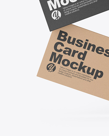 Two Kraft Business Cards Mockup