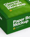 Paper Box with Glossy Sachet Mockup