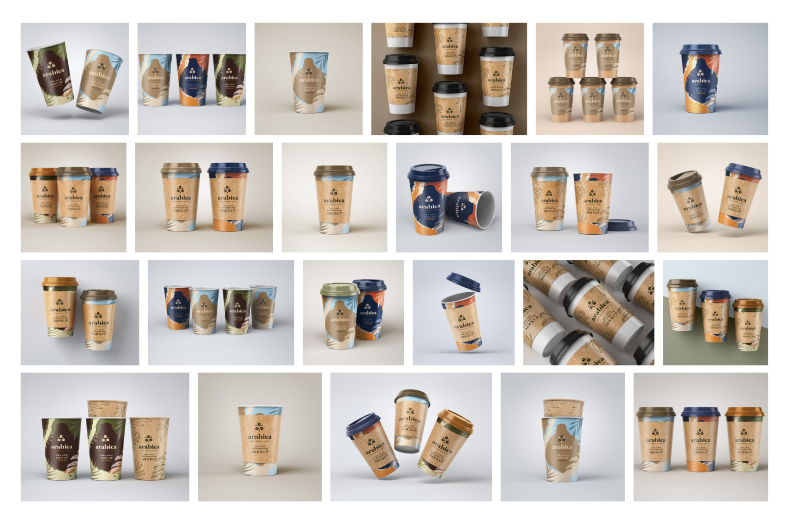 Take Away Paper Coffee Cup Mockup Set Take Away Paper Coffee Cup Mockup Set