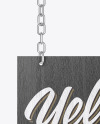 Wooden Sign w/ Metallic Chain Mockup