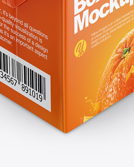 Juice Box Mockup - Half Side View