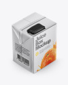 Metallic Juice Carton Package Mockup - Half Side View