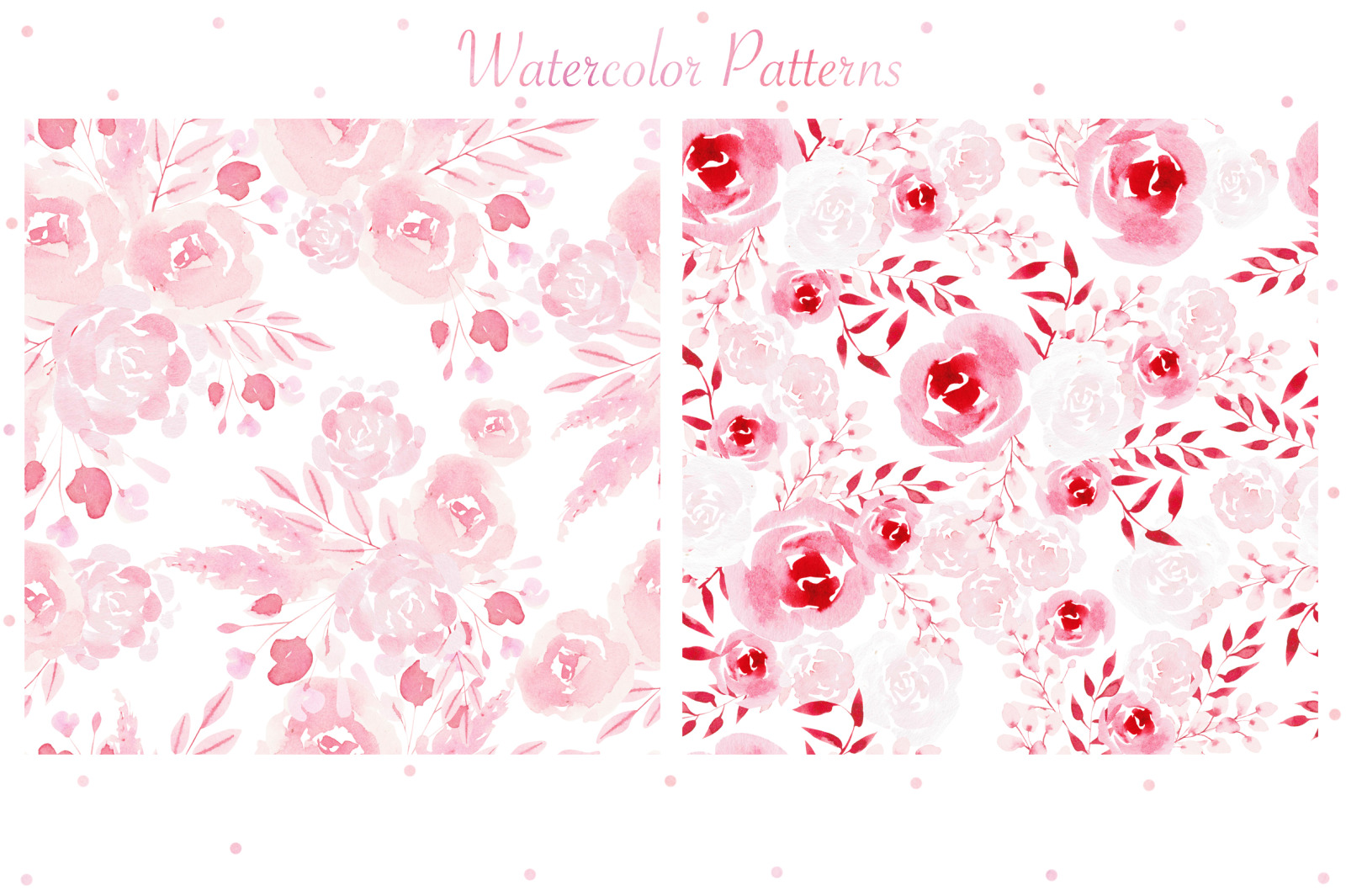 Watercolor PINK FLOWERS Watercolor PINK FLOWERS