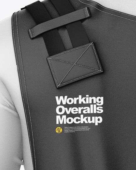 Working Overalls Mockup – Back View