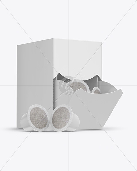 Paper Box With Coffee Capsules Mockup