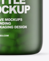 Frosted Green Glass Pills Bottle Mockup