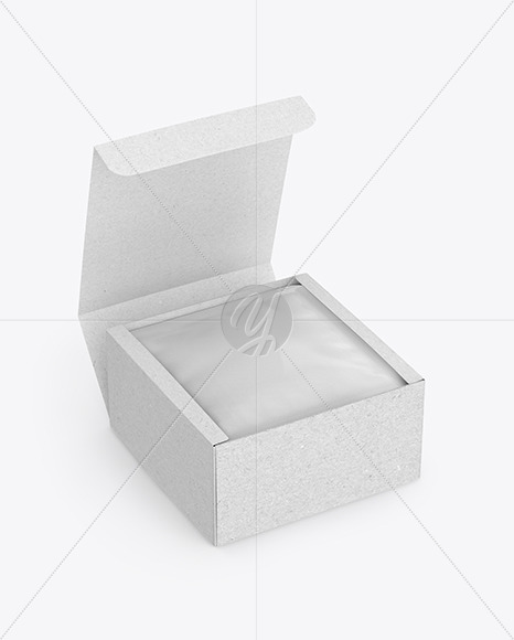 Kraft Box with Glossy Sachet Mockup