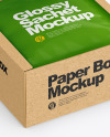 Kraft Box with Glossy Sachet Mockup