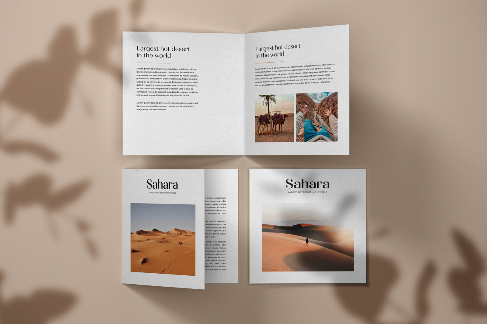 Square Bifold Flyer Mockup Set