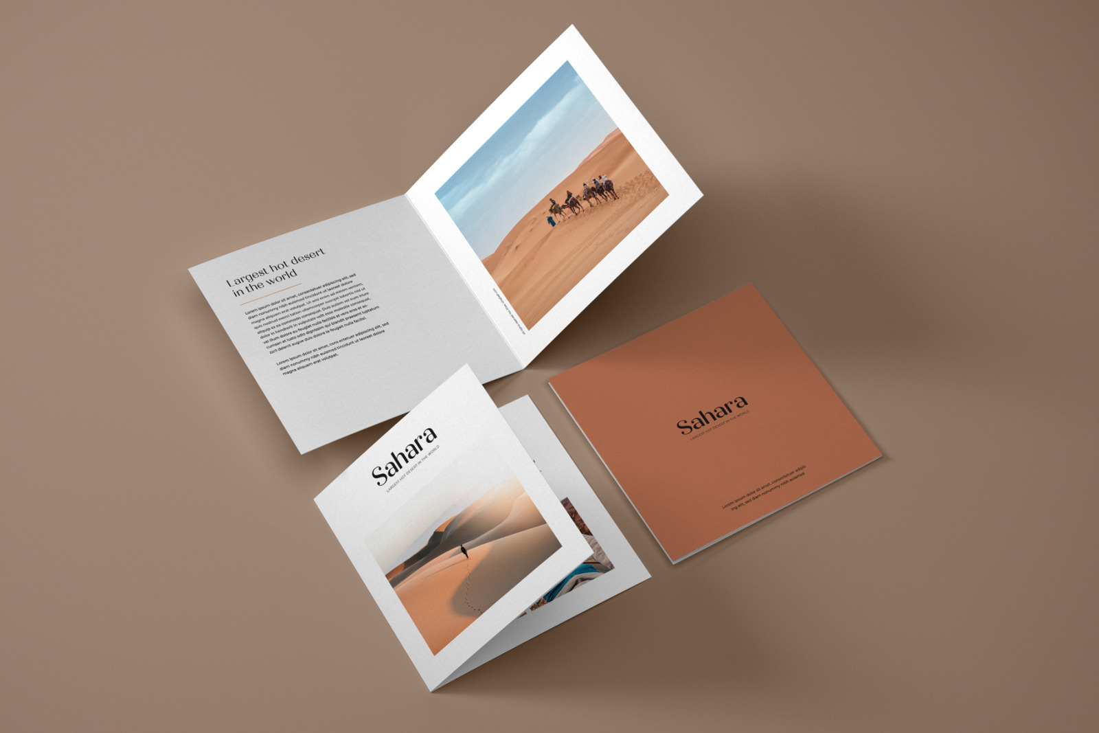 Square Bifold Flyer Mockup Set