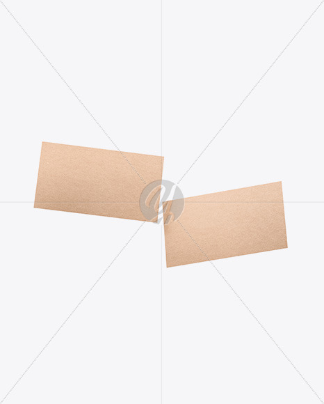 Two Kraft Business Cards Mockup