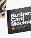 Two Kraft Business Cards Mockup