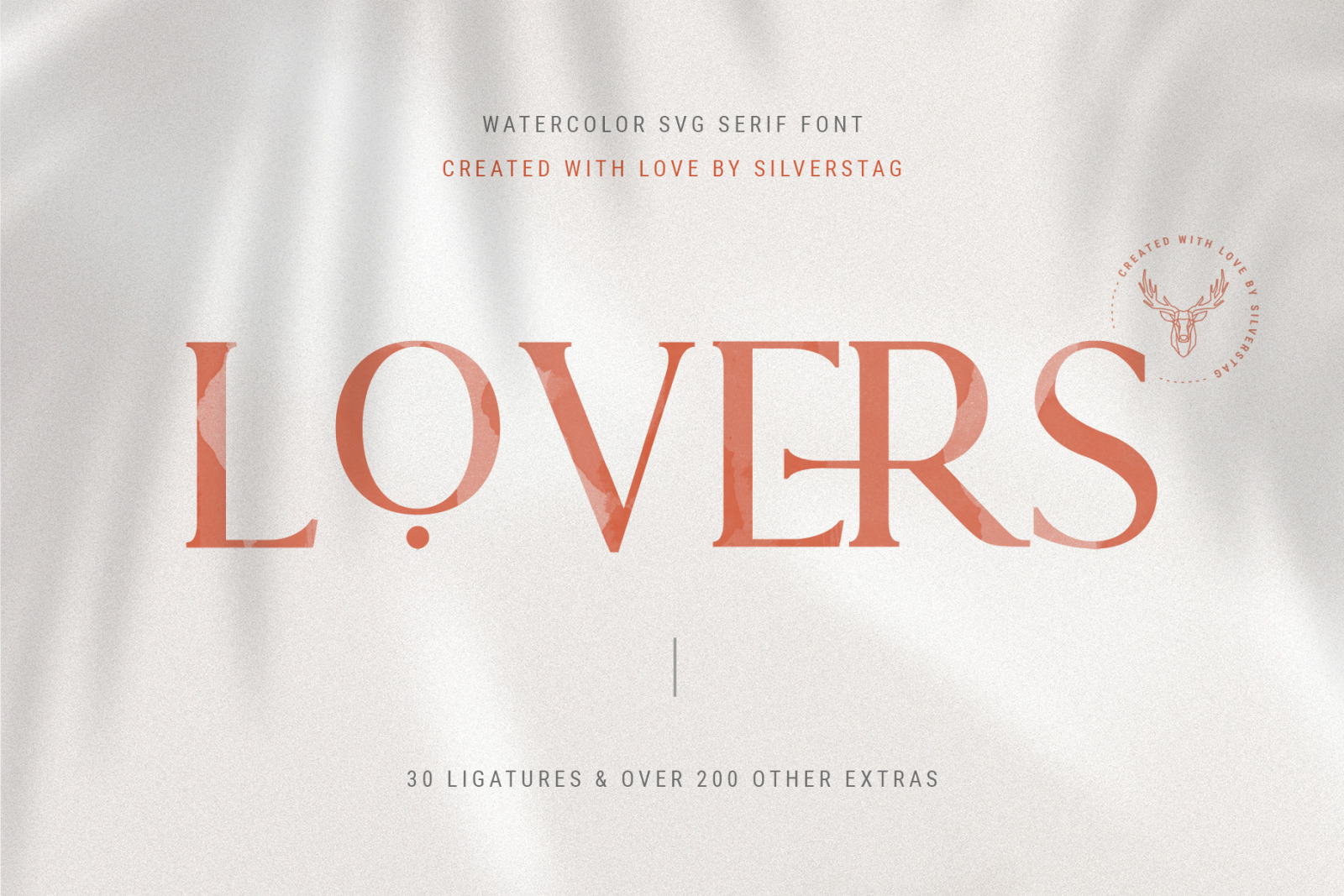 Lovers SVG Serif Font &amp; Extras