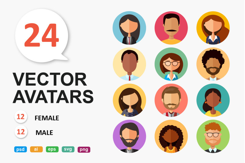 Avatars cartoon people vector business