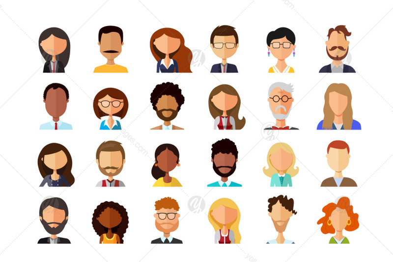 Avatars cartoon people vector business