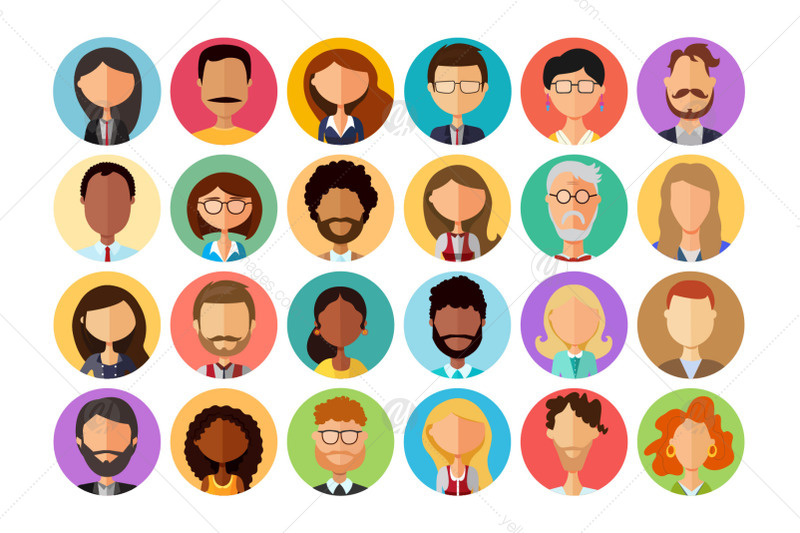 Avatars cartoon people vector business