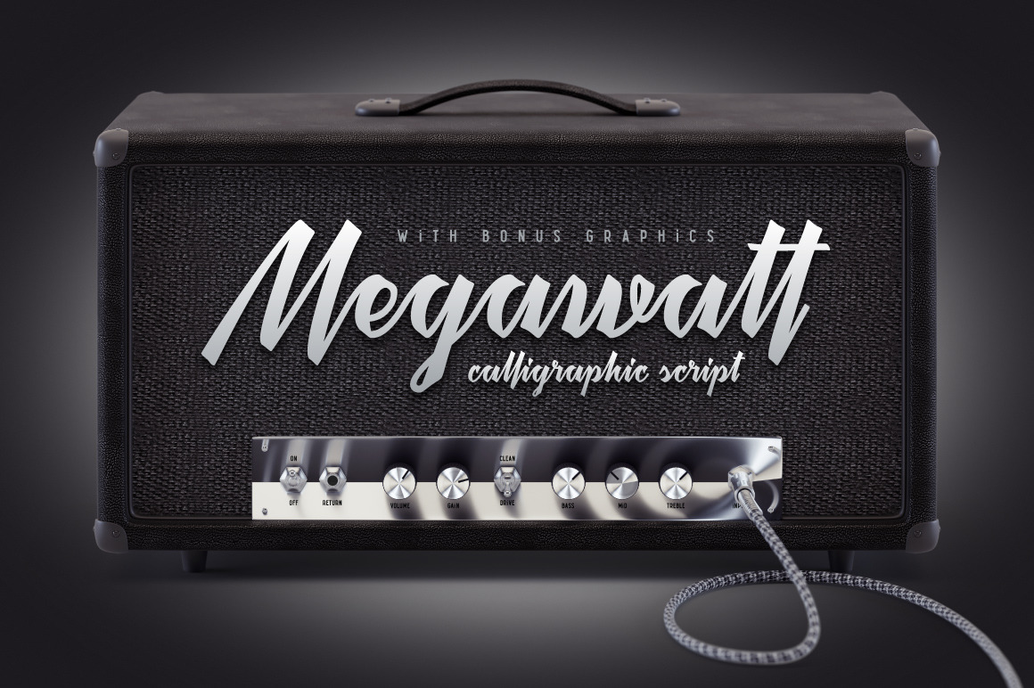 Megawatt font + Bonus Megawatt font + Bonus